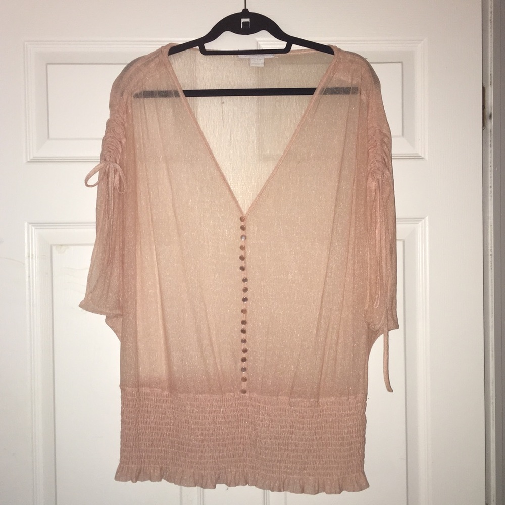 Pink sheer top